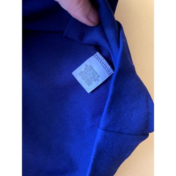 Joan Vass Cobalt Blue Drape Long Sleeve Asymmetrical Knit Dress Size Small - Picture 5 of 7